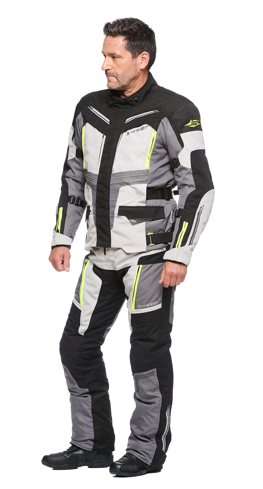 Sweep GT Touring 3 4-season jacket, black/ivory/yellow