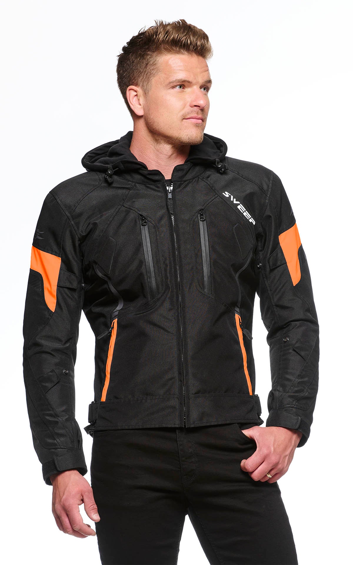 Sweep Hammer 2 waterproof mc jacket, black/orange