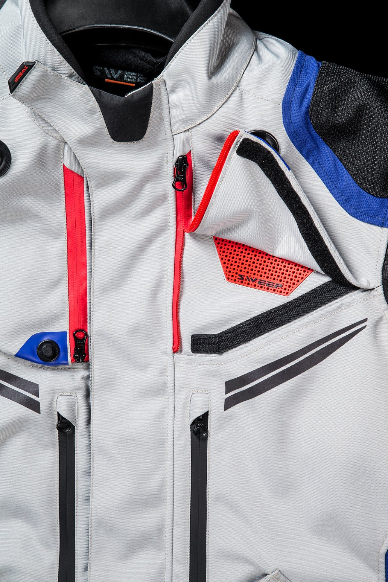 Sweep Kalahari 4-season jacket, ivory/blue/black/red