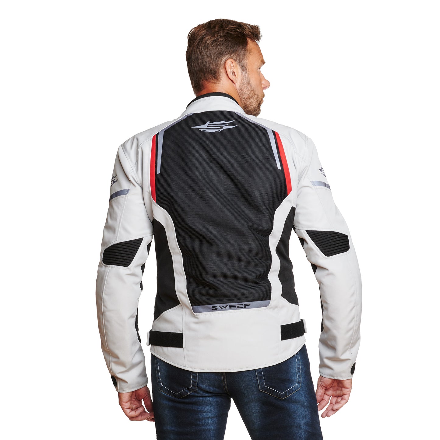 Sweep Mojave summer + waterproof mc jacket , black/ivory/red