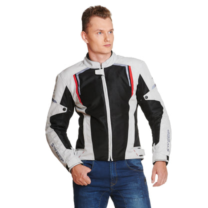 Sweep Mojave summer + waterproof mc jacket , black/ivory/red