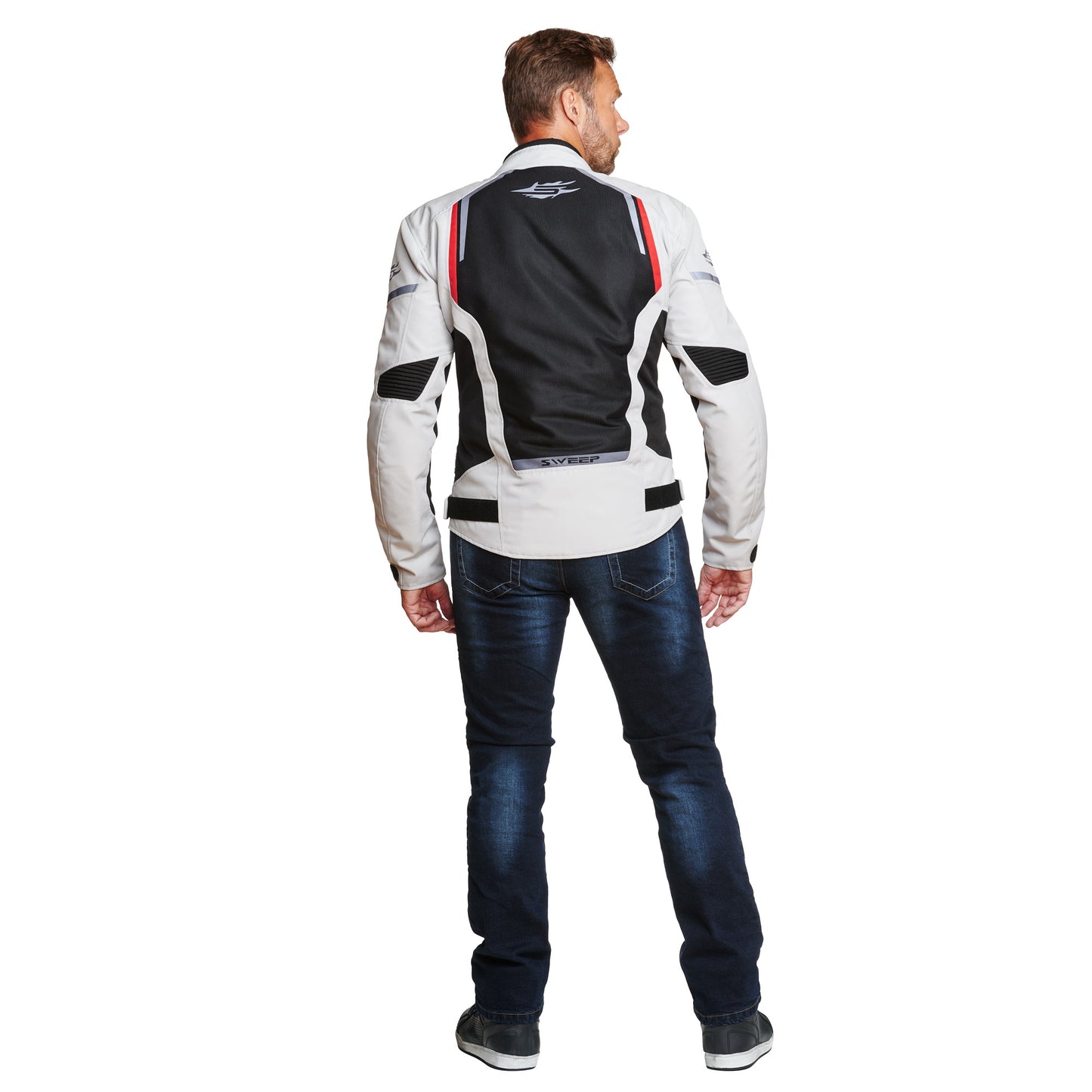 Sweep Mojave summer + waterproof mc jacket , black/ivory/red