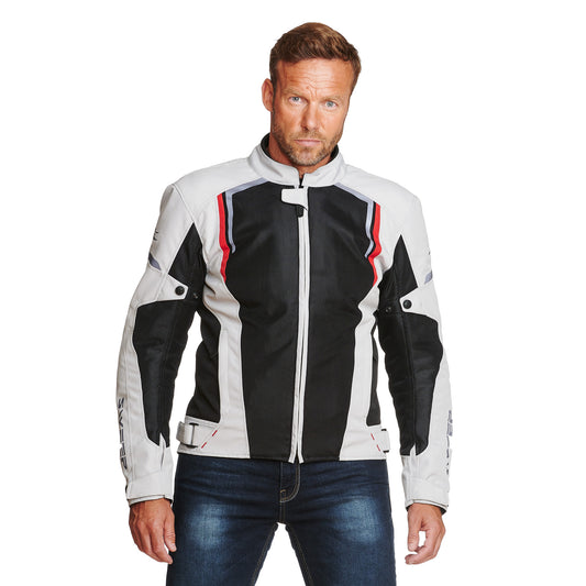 Sweep Mojave summer + waterproof mc jacket , black/ivory/red