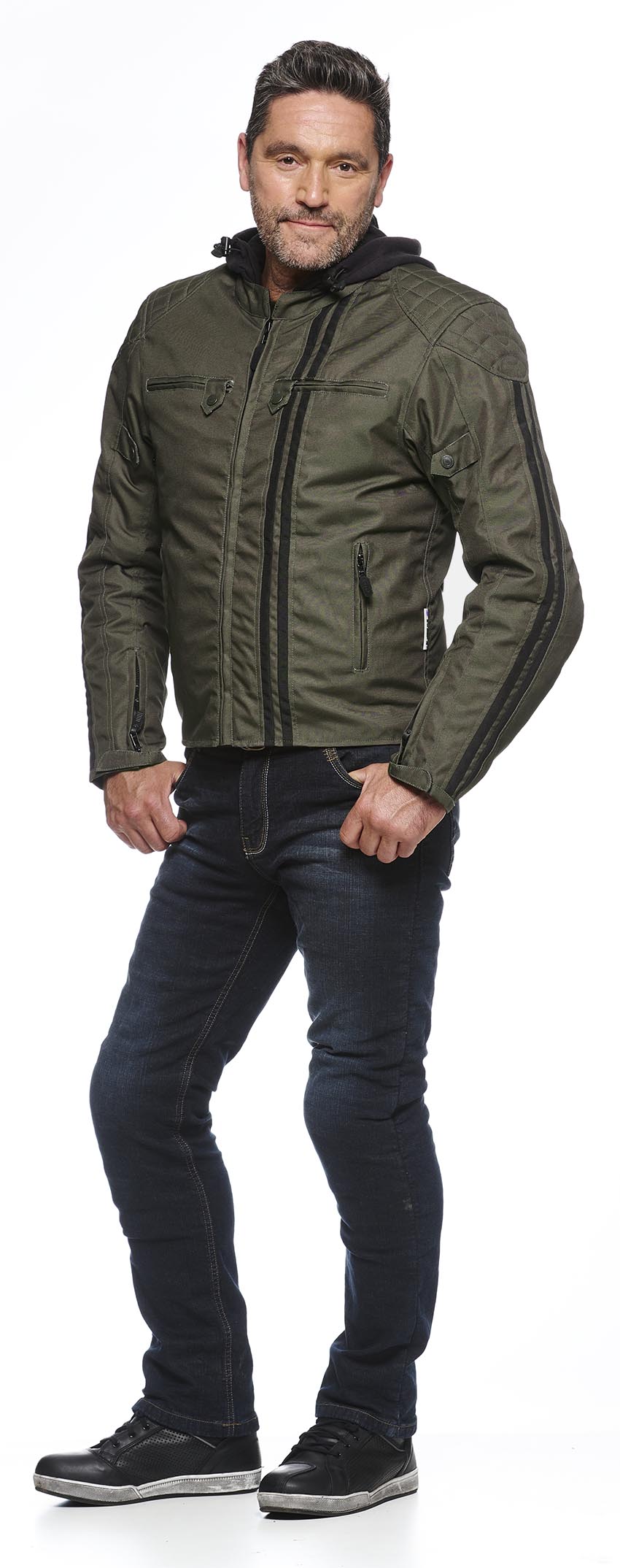 Sweep Motorod waterproof mc jacket, olive/black