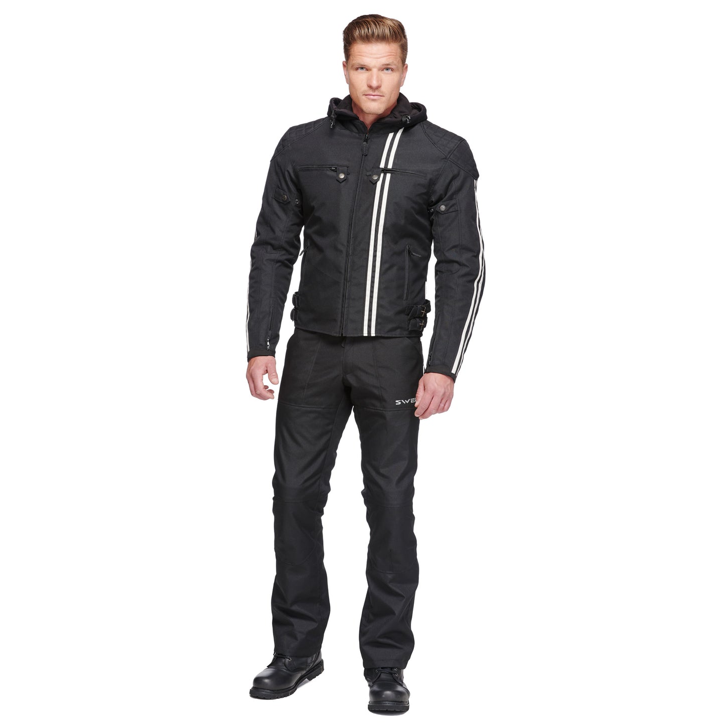 Sweep Motorod waterproof mc jacket, black/white