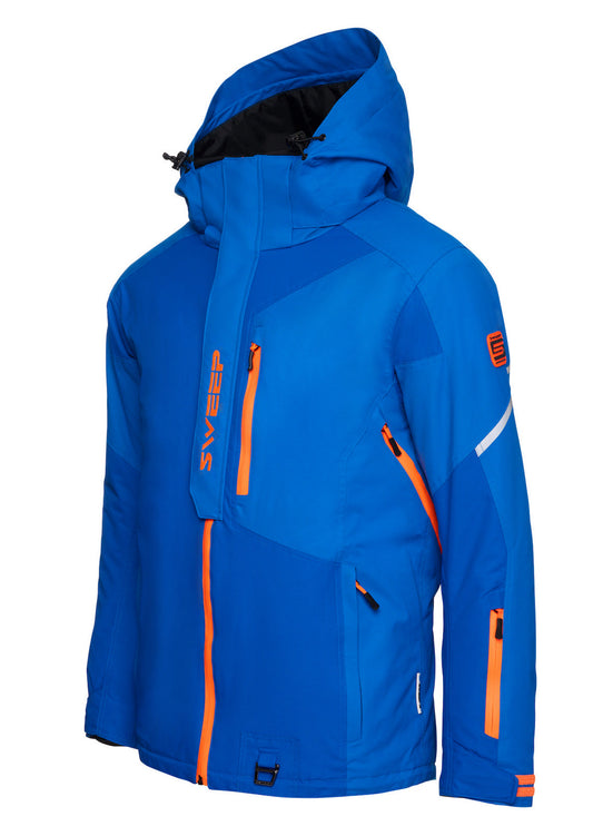 Sweep Recon snowmobile jacket, two-tone blue/orange