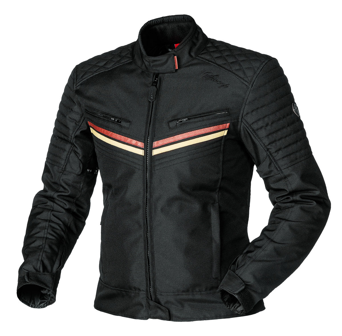 Sweep Scrabler waterproof ladies textile jacket, black/beige/maroon