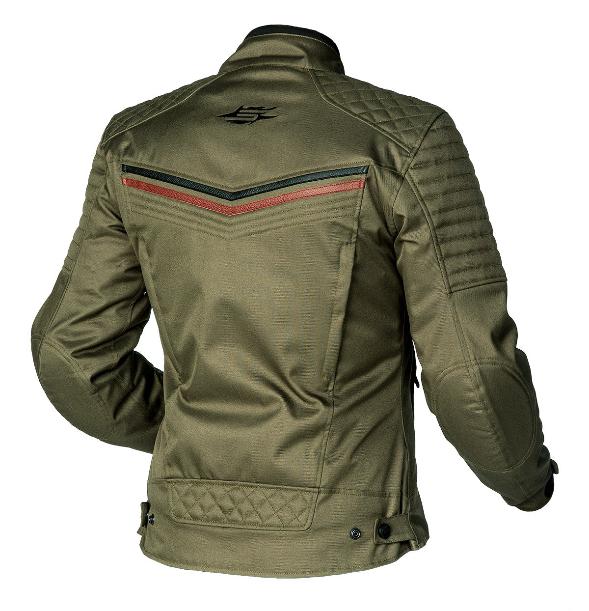 Sweep Scrabler waterproof ladies textile jacket, olive green black/maroon