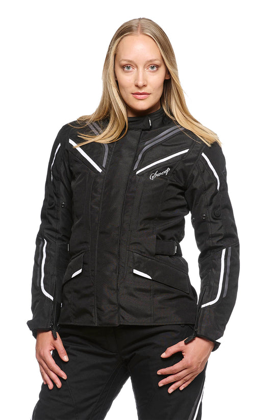 Sweep Voyage 2 ladies waterproof mc jacket, black/white