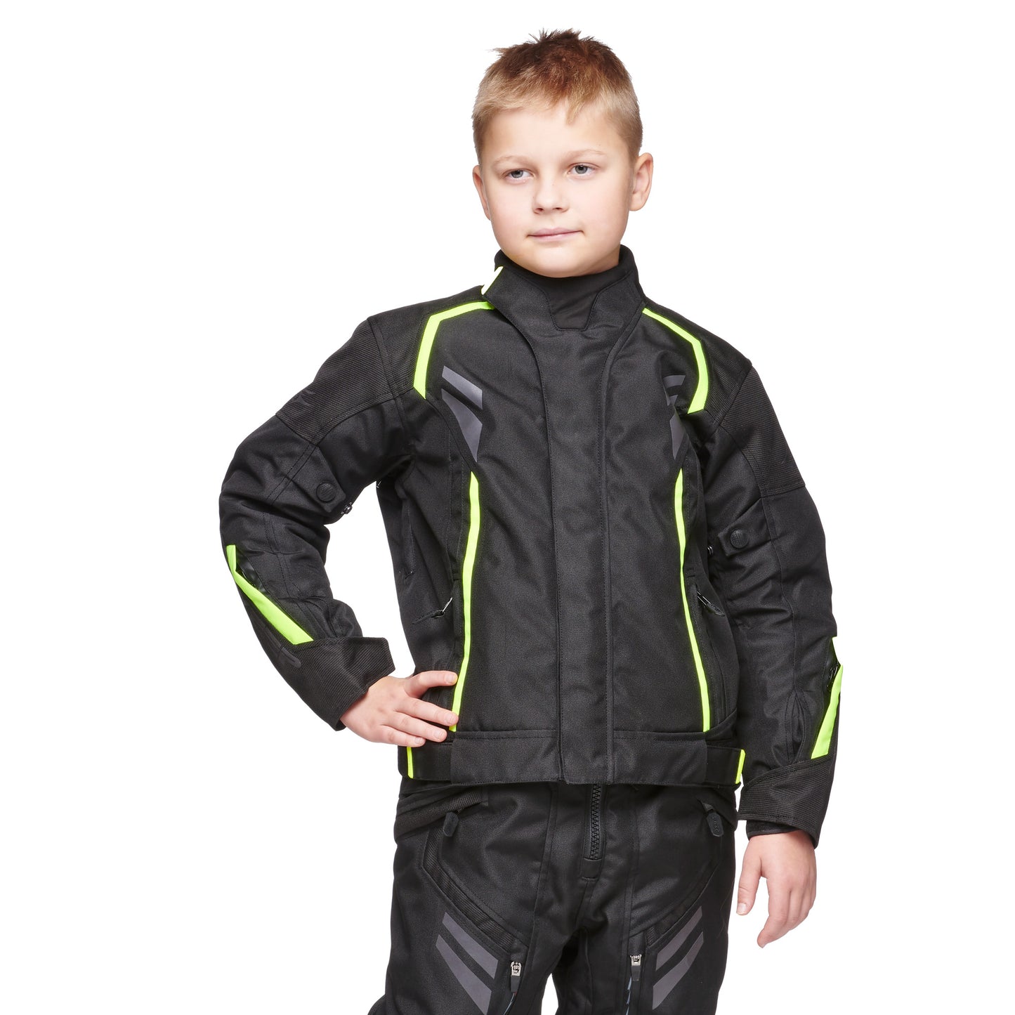 Sweep Wolverine 2, kids mc jacket, black/yellow