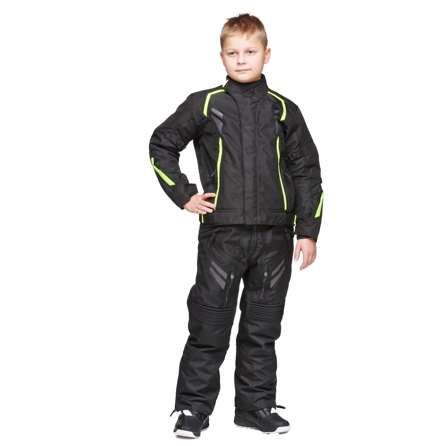 Sweep Wolverine 2, kids mc jacket, black/yellow