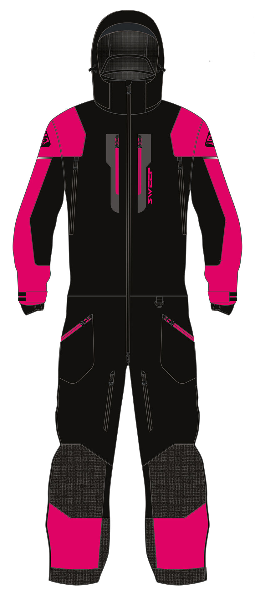 Sweep Everest Insulated ladies monosuit, black/pink