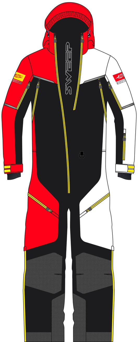 Sweep Peak Insulated Monosuit, black/red/yellow