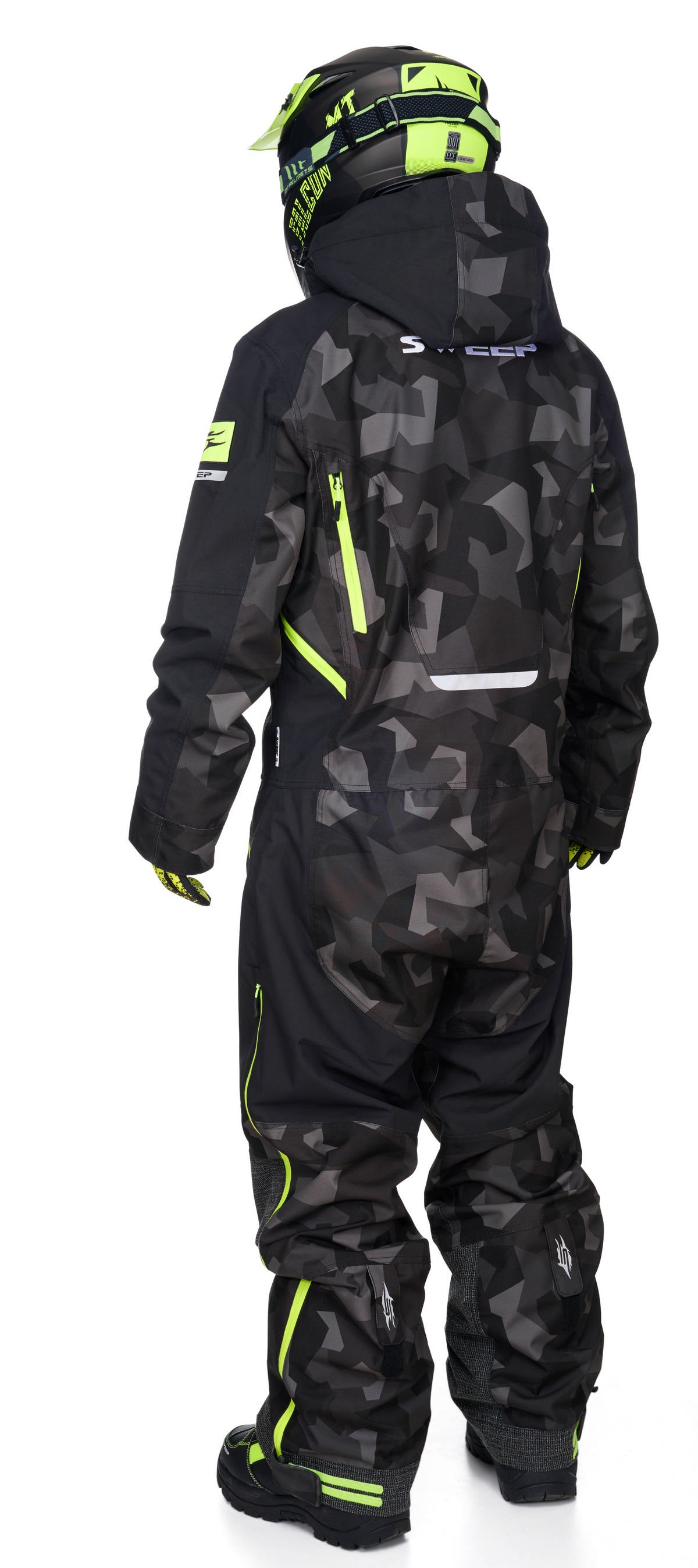 Sweep Peak Insulated Monosuit, black/grey camo/yellow