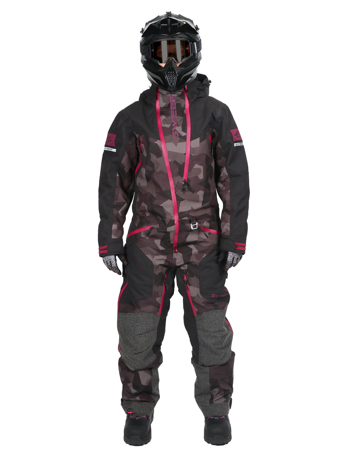 Sweep Peak Light ladies monosuit, black/camo/purple