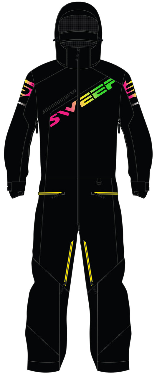 Sweep Razor Insulated kids snowmobile suit, black/rainbow