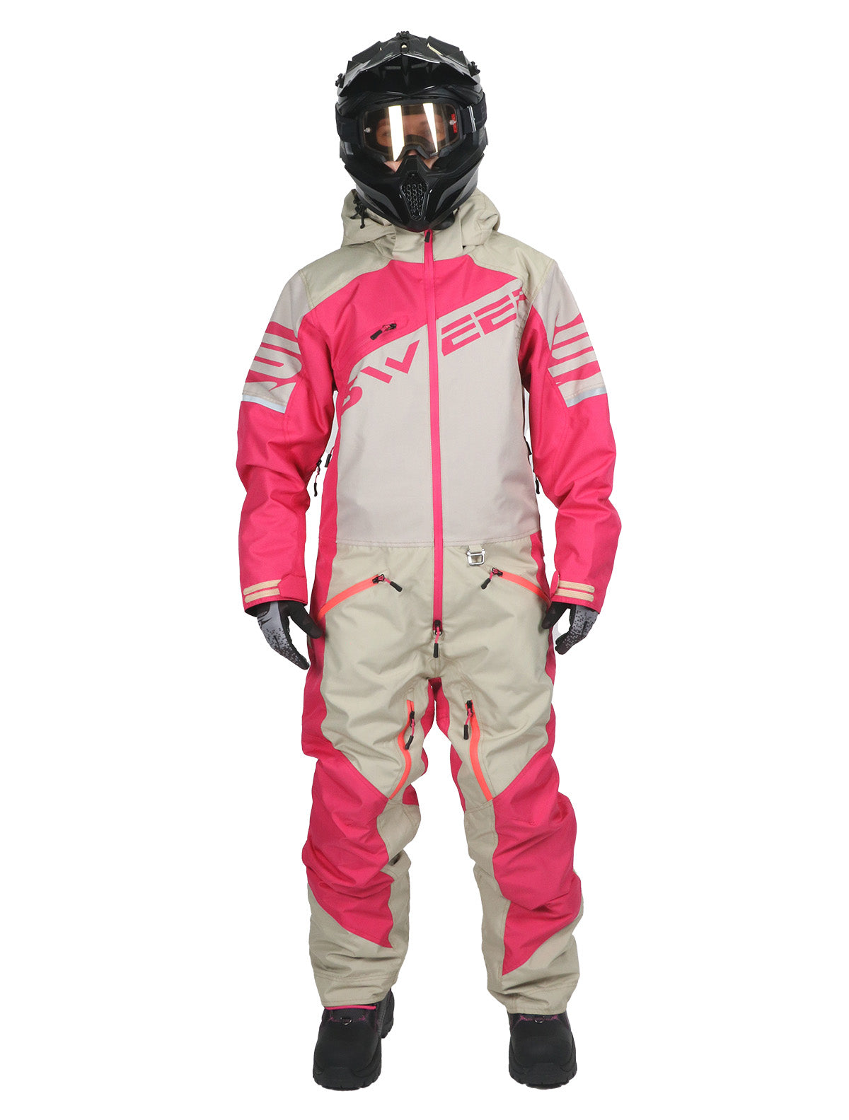 Sweep Razor Light ladies monosuit, vanilla white/bright pink