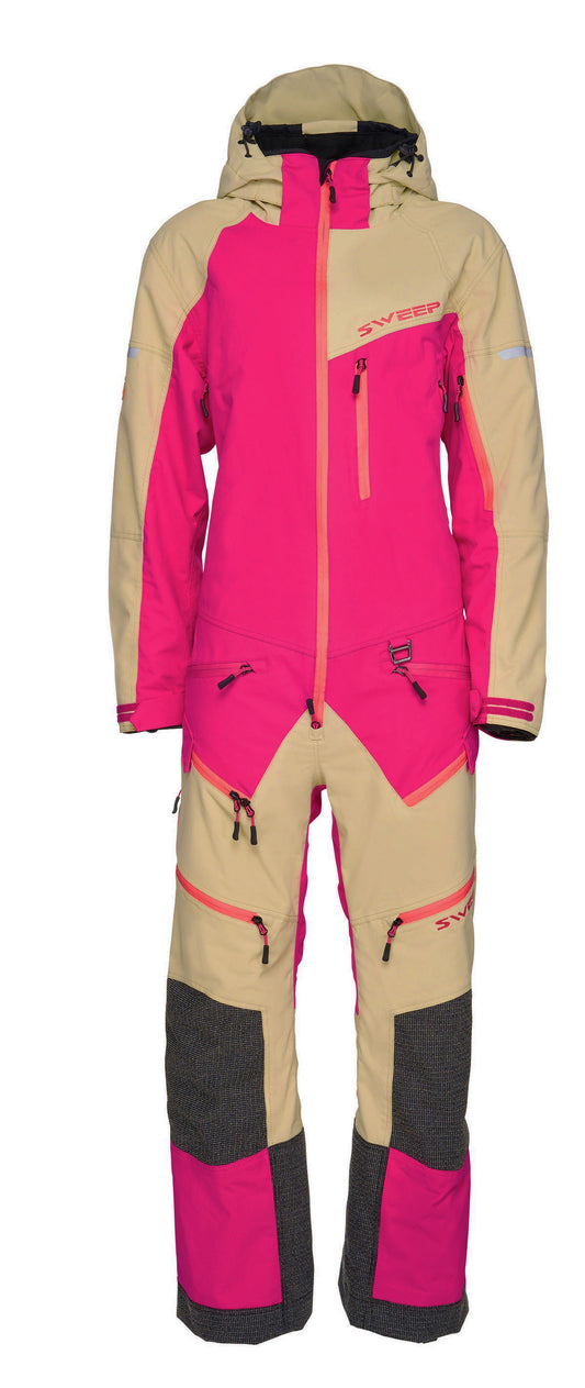 Sweep Tundra Insulated ladies monosuit, bright pink/vanilla white