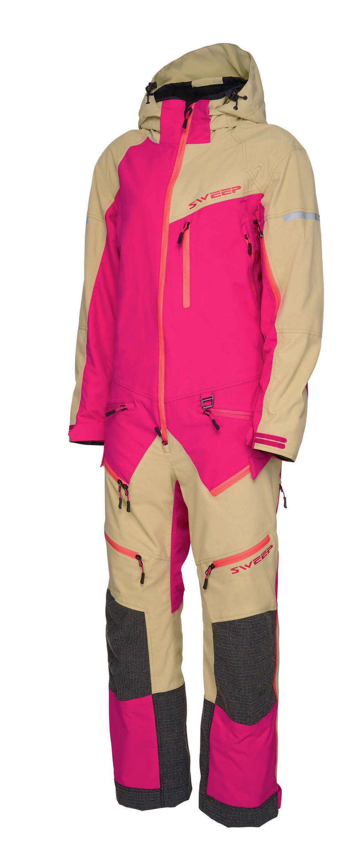 Sweep Tundra Insulated ladies monosuit, bright pink/vanilla white