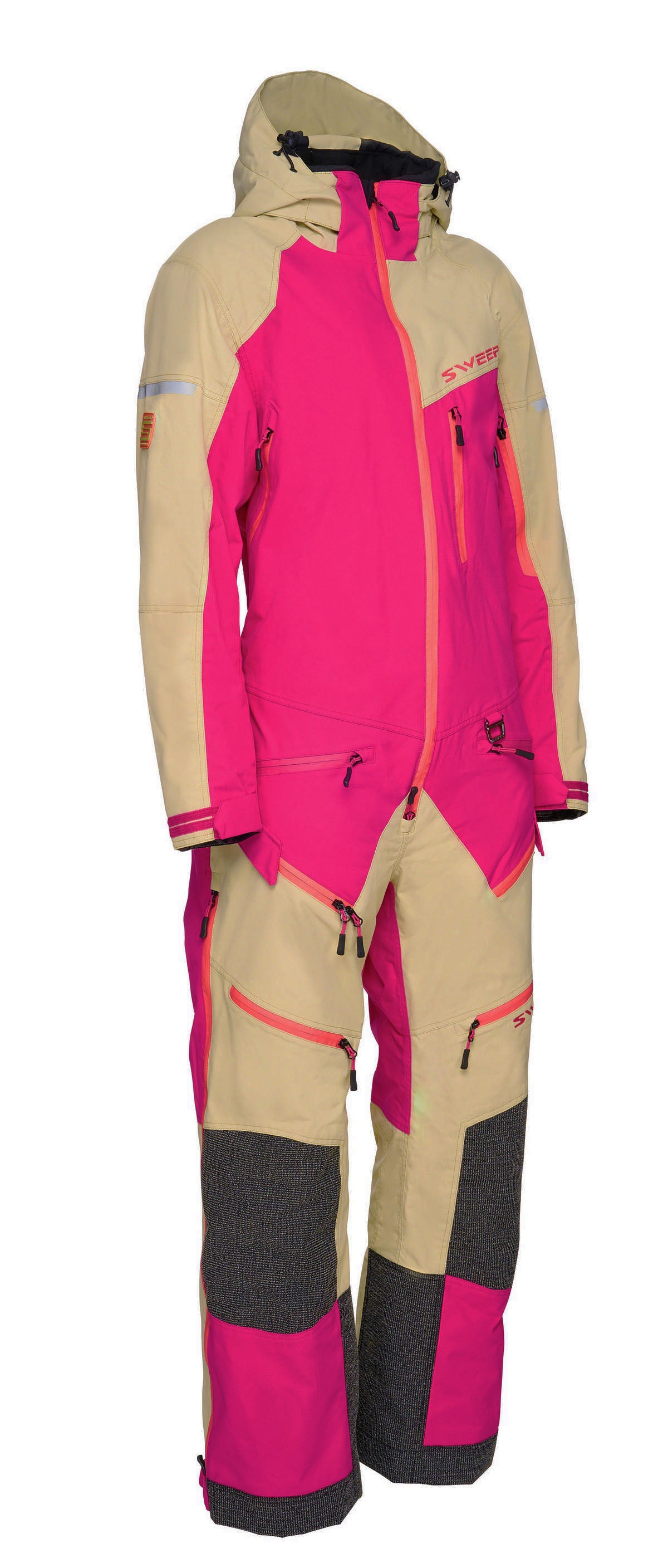 Sweep Tundra Insulated ladies monosuit, bright pink/vanilla white