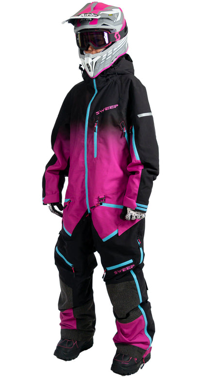 Sweep Tundra Insulated ladies monosuit, fuchsia black fade