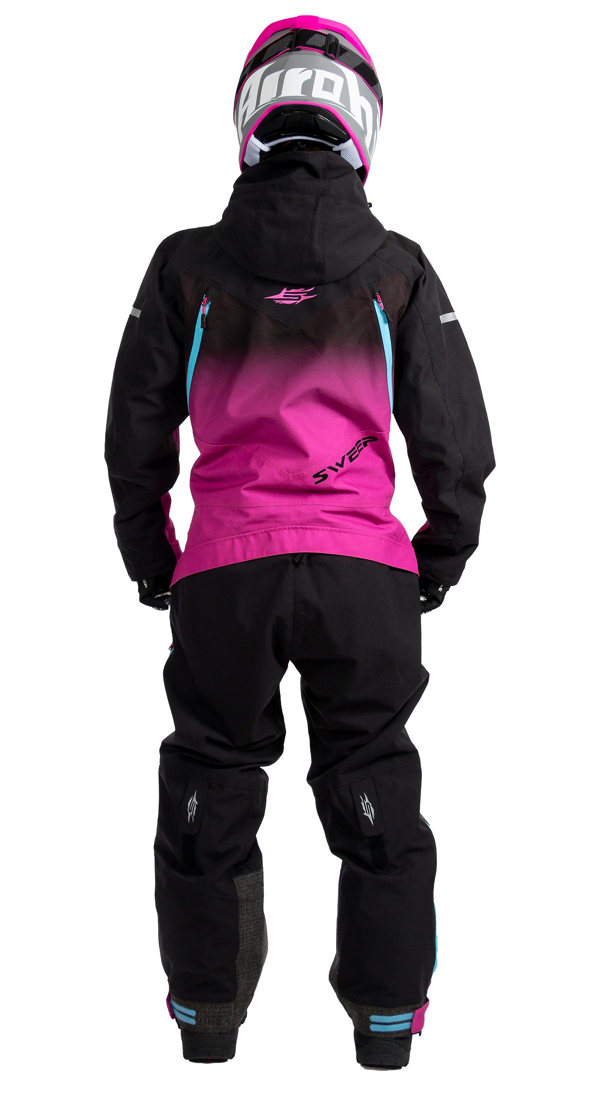 Sweep Tundra Insulated ladies monosuit, fuchsia black fade
