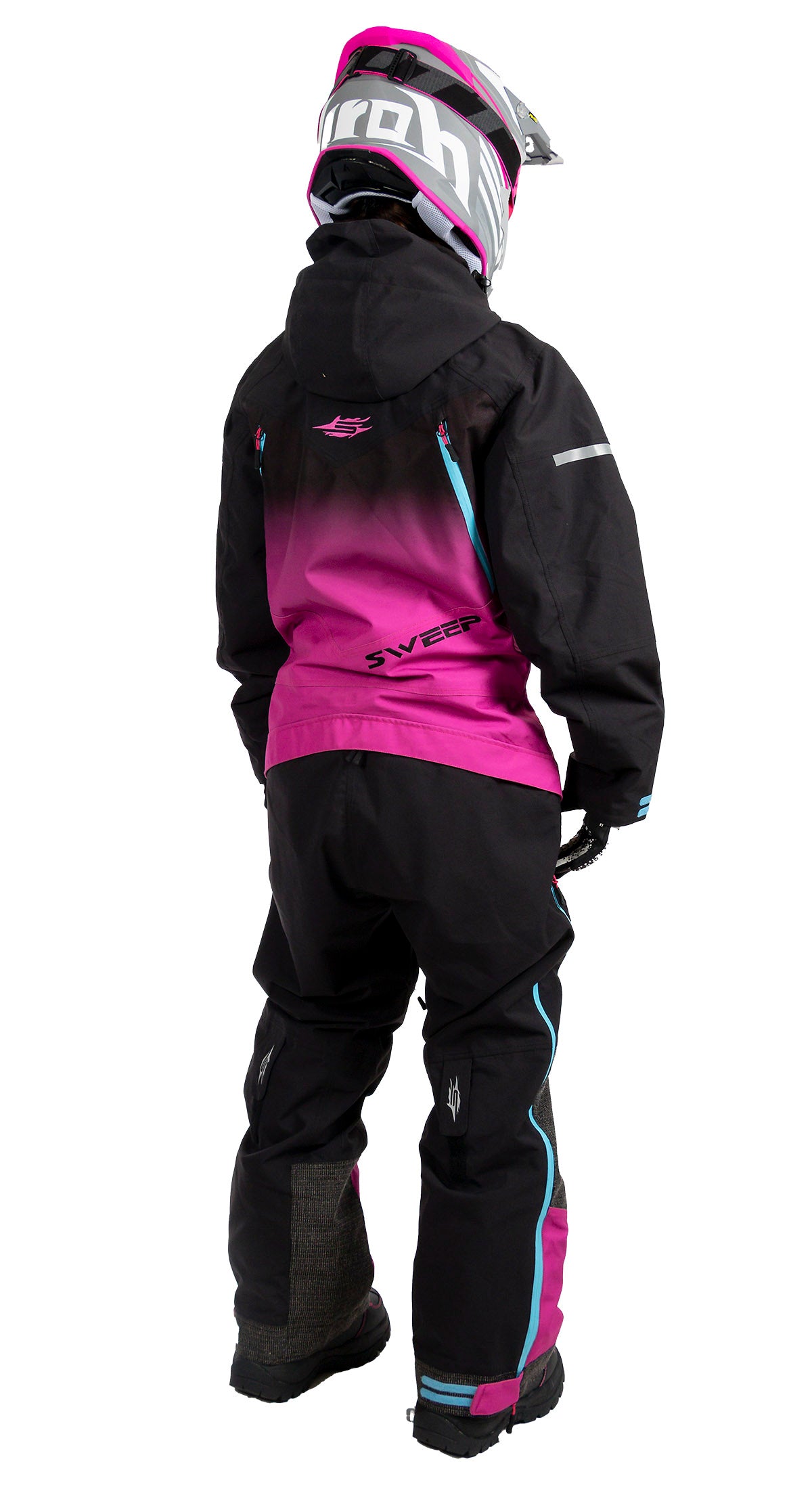 Sweep Tundra Insulated ladies monosuit, fuchsia black fade