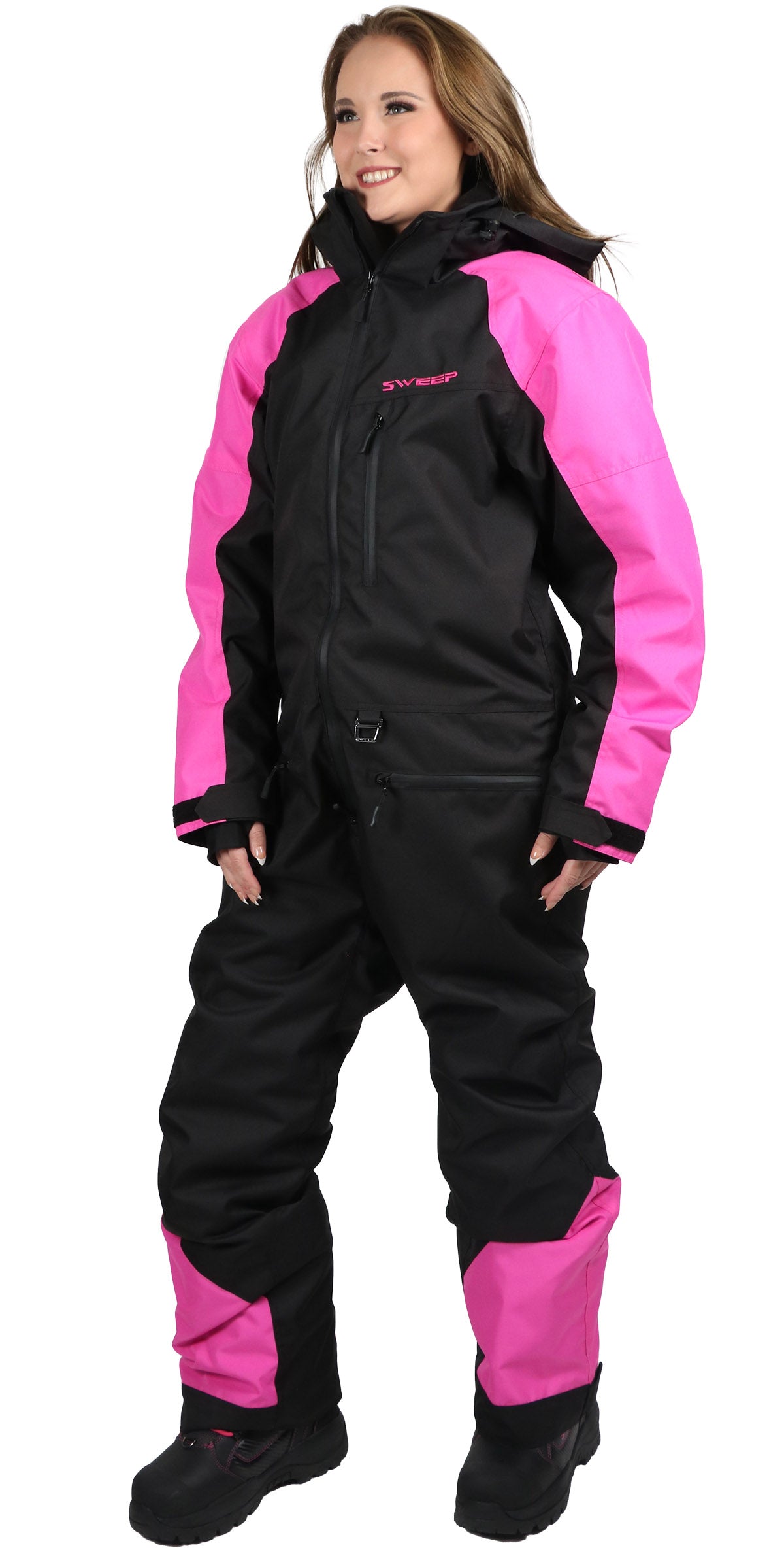 Sweep Vertex Insulated ladies monosuit, black/pink