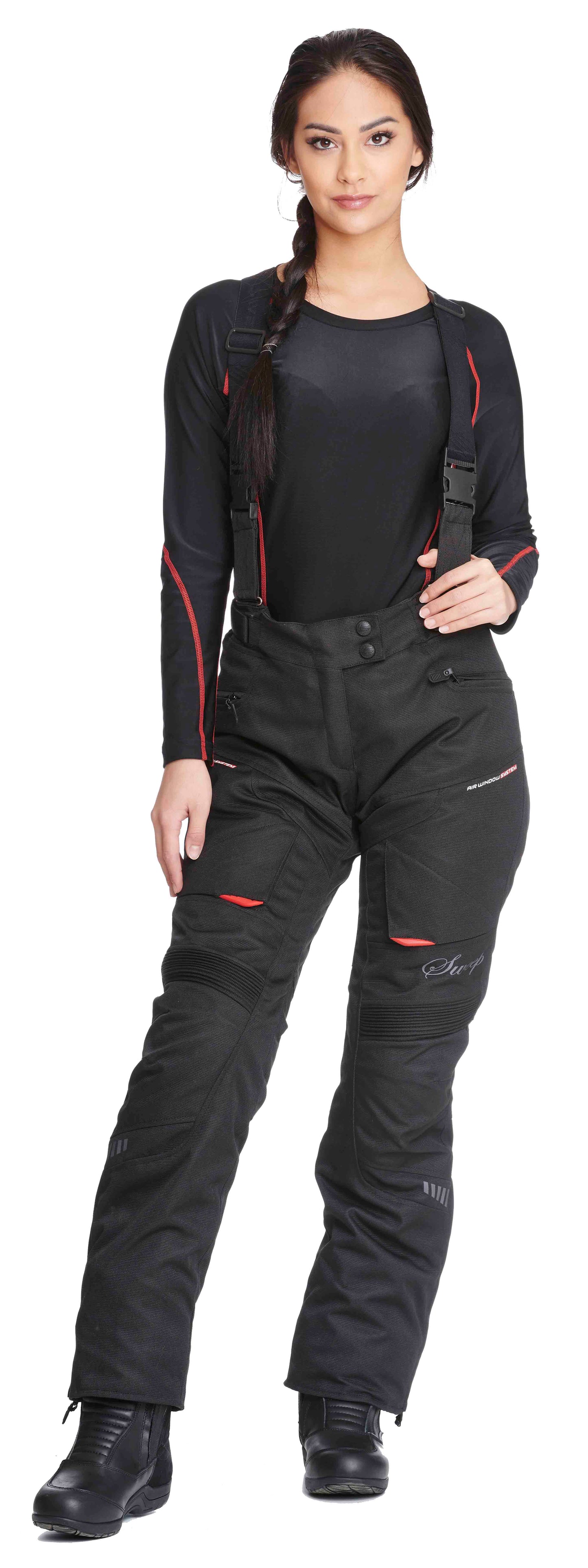 Sweep Charisma II ladies 4- season pant, black/red