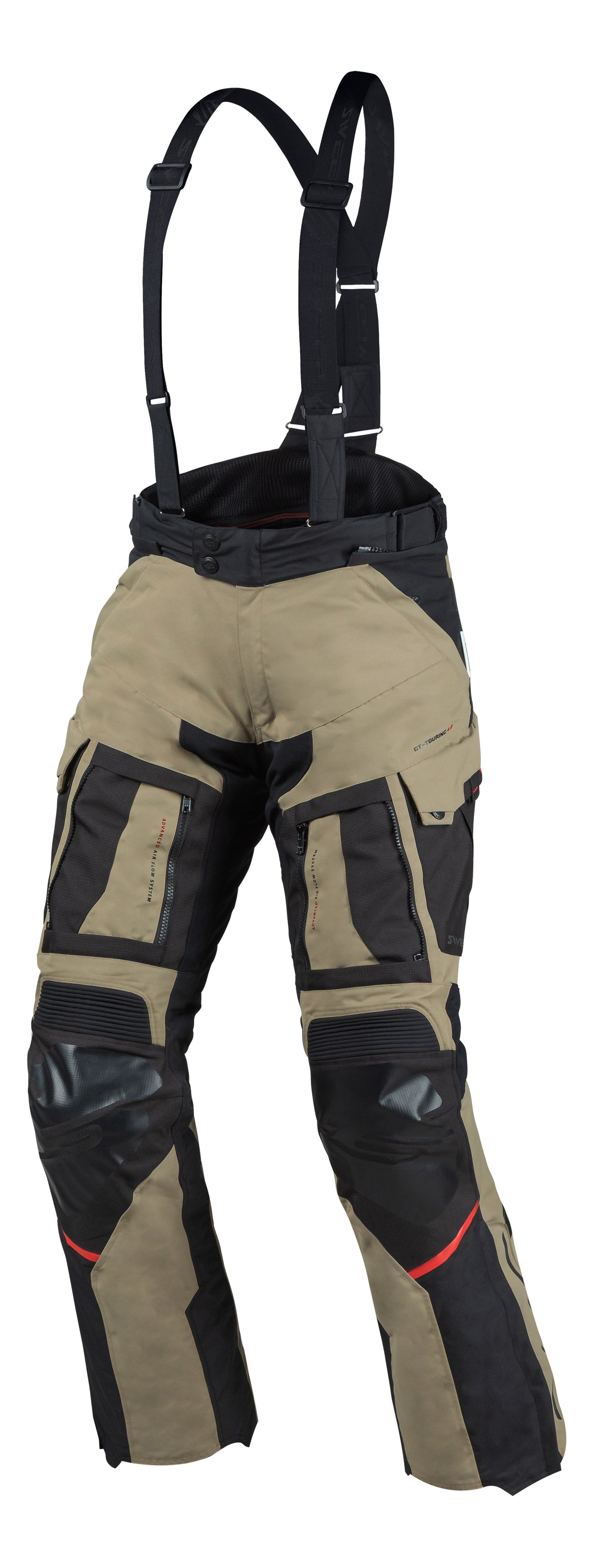 Sweep GT Touring 4.0 jokasään ajohousut, musta/khaki/punainen