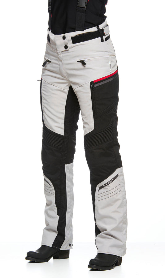 Sweep Spirit waterproof ladies mc pant, ivory/black/red