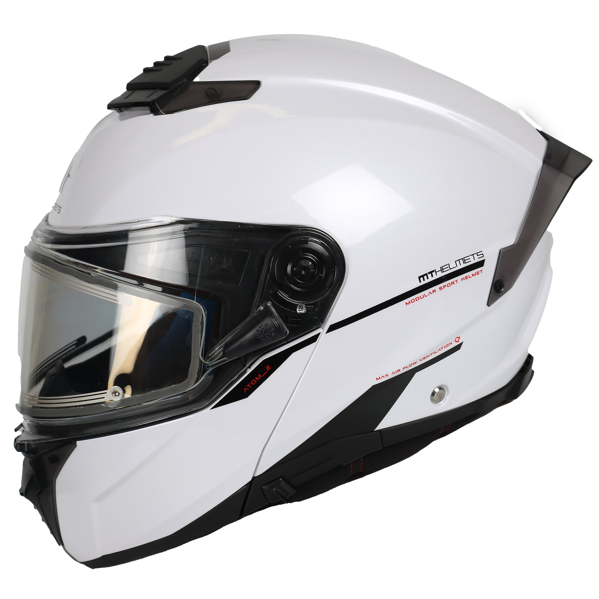 MT Atom 2 SV flip-up snowmobile helmet, white – Eurobiker Oy