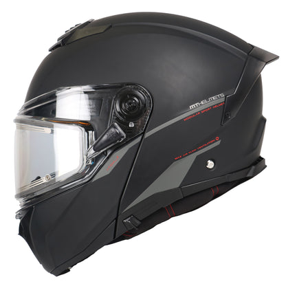 MT Atom 2 SV flip-up snow mobile helmet, matt black