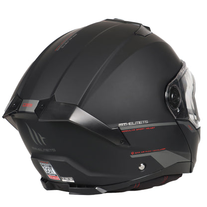 MT Atom 2 SV flip-up snow mobile helmet, matt black