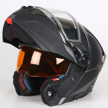 MT Atom 2 SV flip-up snow mobile helmet, matt black