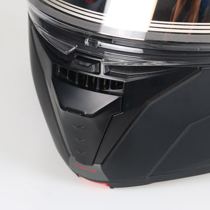 MT Atom 2 SV flip-up snow mobile helmet, matt black