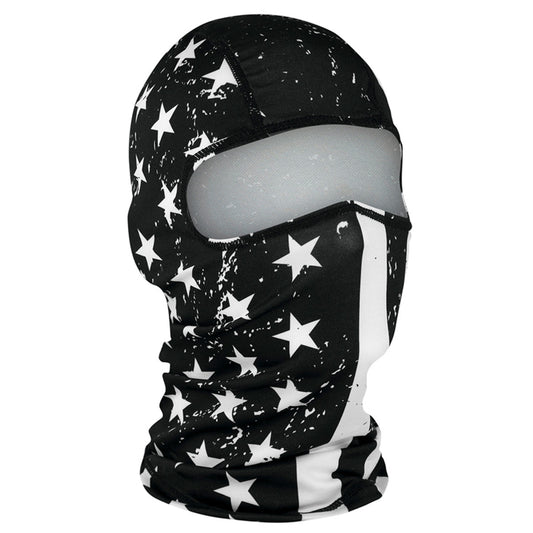 Zan Headgear Balaclava, polyester, B&W Flag