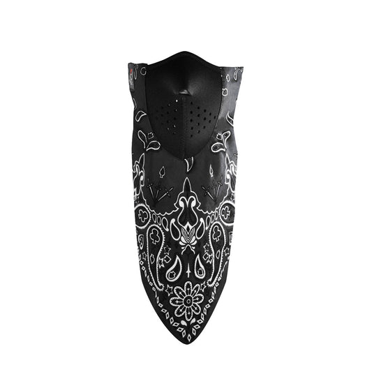 ZanHeadgear NeoDanna cotton/neoprene mask, Black Paisley