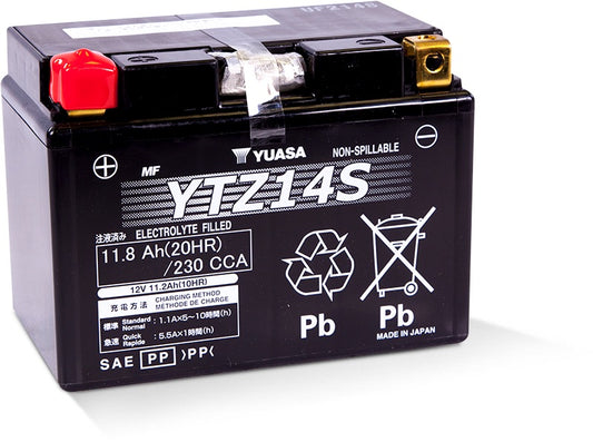 Yuasa High Performance MF VRLA Battery YTZ14S (WC) 12V