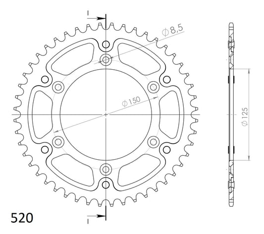 Supersprox Stealth takaratas Silver 990-RST-48-8