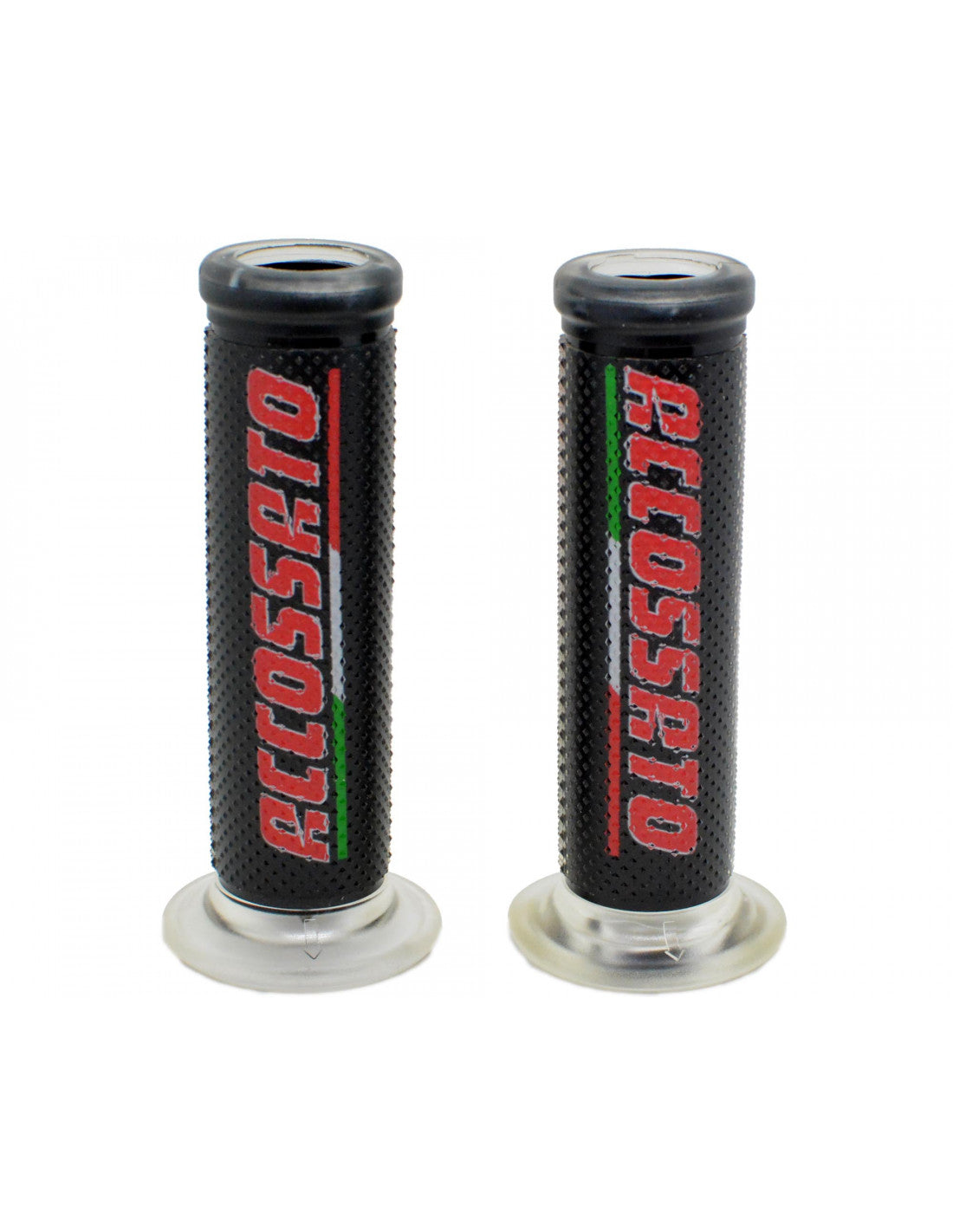 Accossato Gel Racing Grips, punched, black with red logo