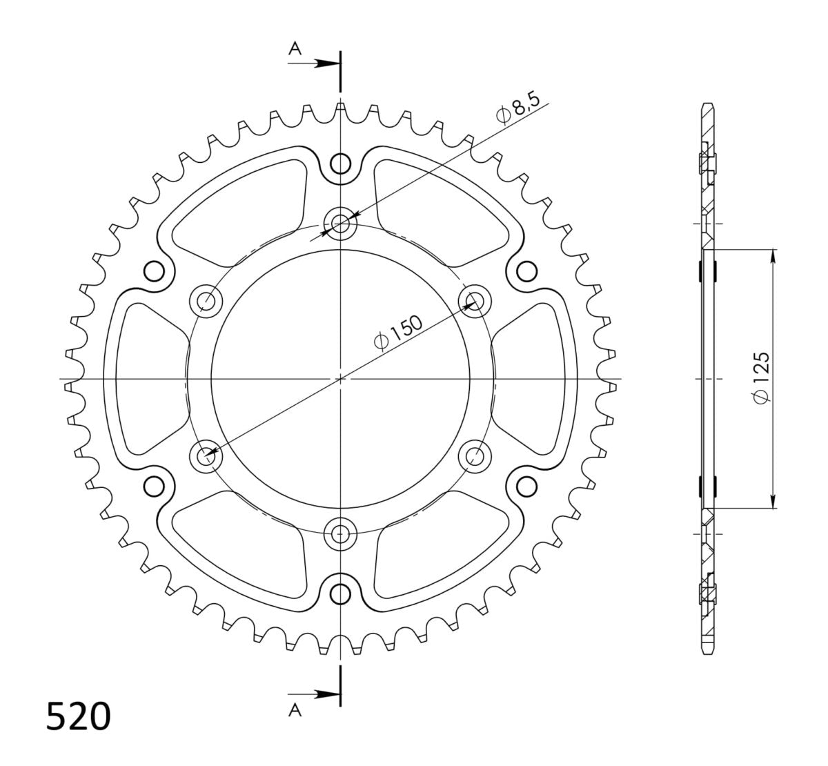 Supersprox Stealth takaratas Silver 990-RST-52-8