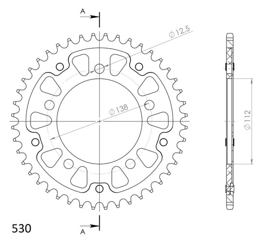 Supersprox Stealth takaratas Silver 302-RST-44-8