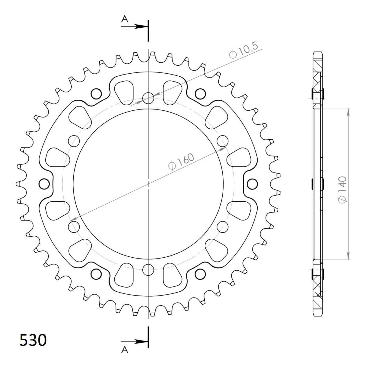 Supersprox Stealth takaratas Silver 502-RST-47-8