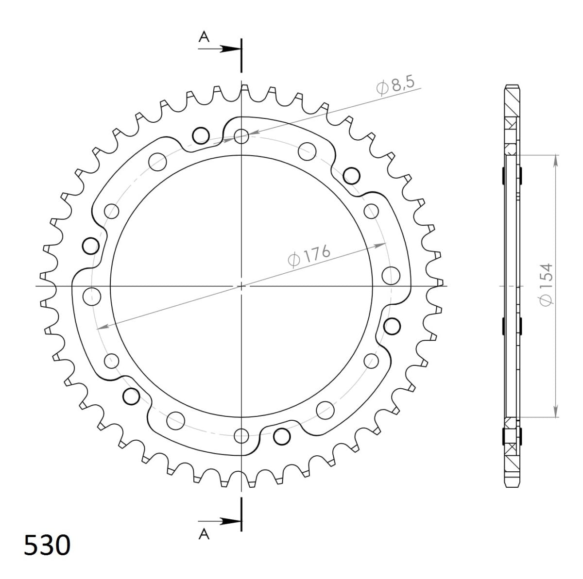 Supersprox Stealth takaratas Silver 1340-RST-45-8