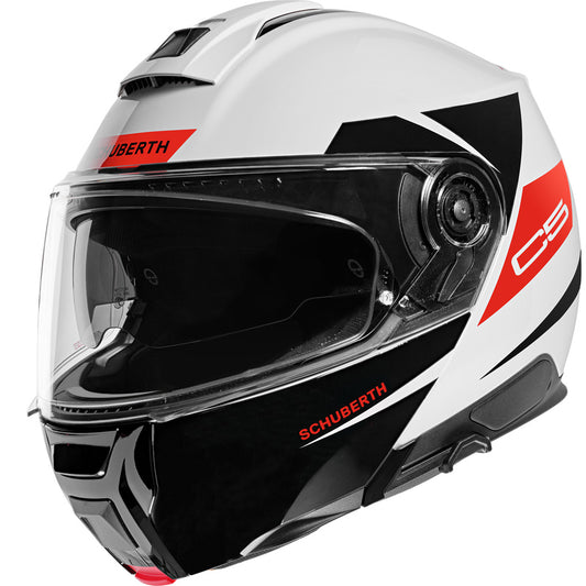 Schuberth C5 Eclipse, valko/musta/punainen