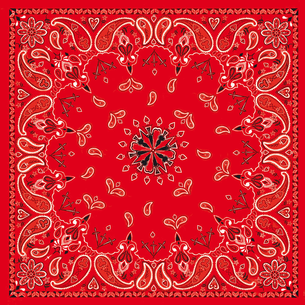 Bandanna puuvilla huivi punainen kashmir