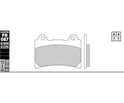 Galfer Semi Metal Brake Pads, FD087G1054