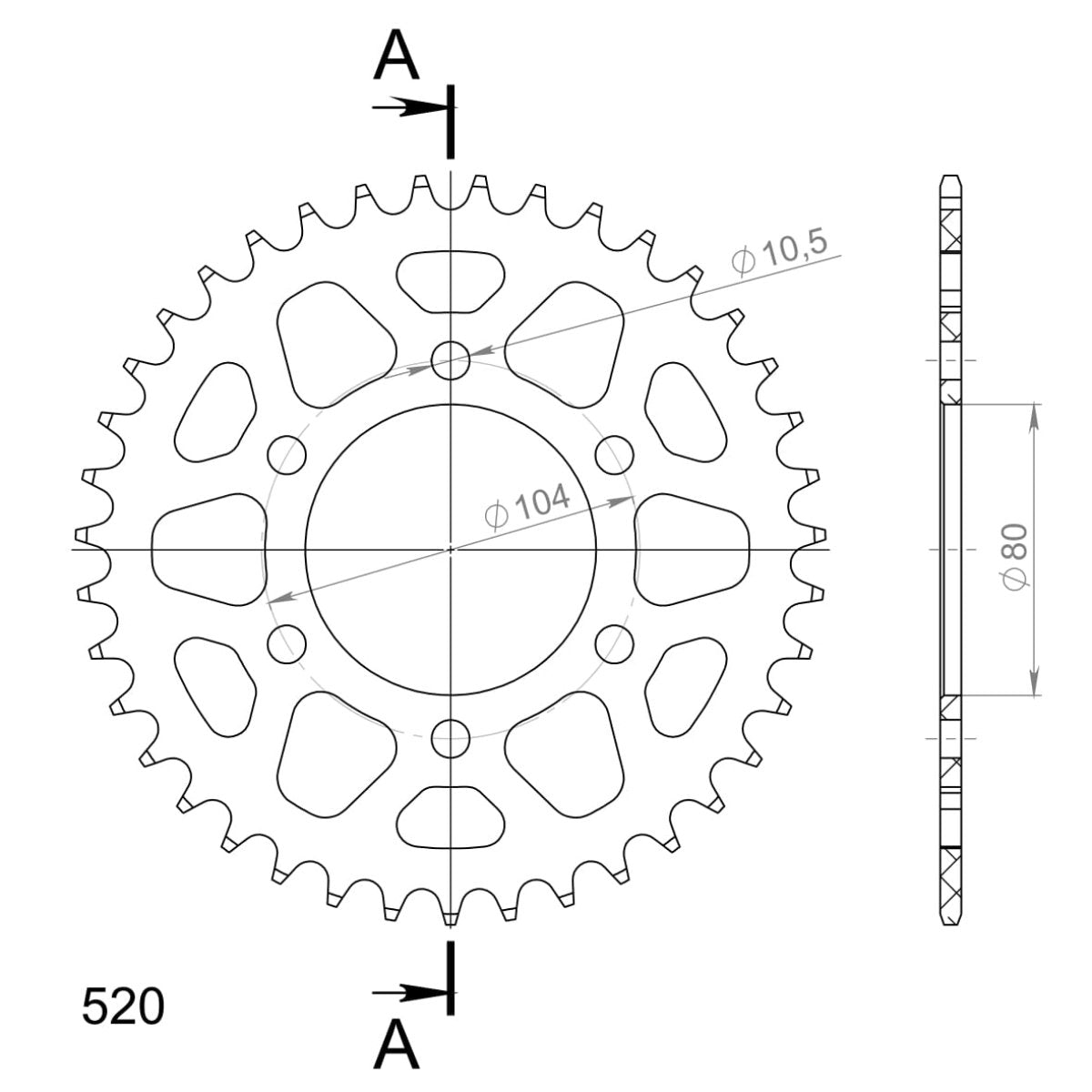 Supersprox takaratas Alu RAL-478:39 Green