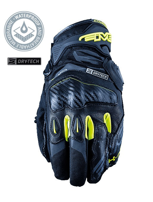 Five X-Rider vedenpitävä käsine, musta/keltainen